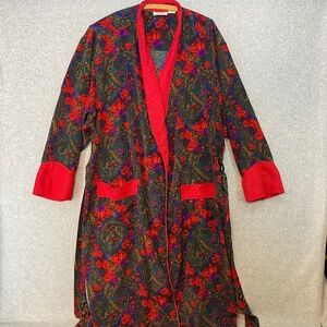 Victoria's Secret M Gold Label Kimono Long Silky Robe Gold Label Vintage Floral